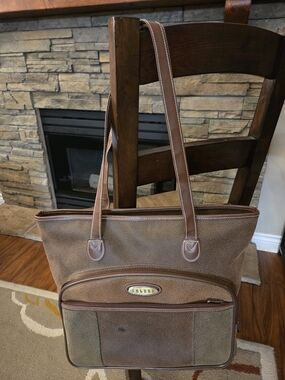 Vintage 90s Jaguar Oversized Tote Bag - Dark Academia Multi-Tone Brown Carry On